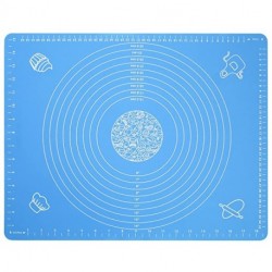 lwzsyap Silicone Baking Mat for Pastry Rolling Dough with Measurements -  BPA Free Non stick and Non Slip Blue Table Sheet Baking Supplies