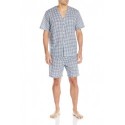 HAIJUN Men's Broadcloth Short Sleeve Pajama Set