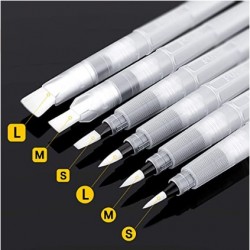 MEETGG Water Coloring Brush Pens, Set of 6 Watercolor Painting Brushes Pen for Water Soluble Colored Pencils, Water Color Markers, Powdered Pigment Watercolor, Back to School Art Supplies (Clear)
