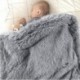 VESINI Baby Blanket Super Soft Fuzzy Faux Fur Blanket Plush Warm Receiving Blanket for Girl and Boy Cozy Blanket for Crib, Stroller, Nap, Outdoor (Grey, 30"x40")
