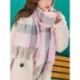 UFLYAY Women's Fashion Scarves Long Shawl Winter Thick Warm Knit Large Plaid Scarf