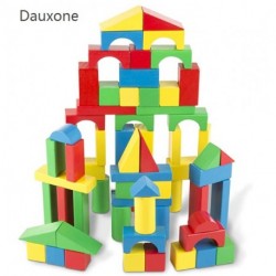 Dauxone 100-Piece Building blocks Wood Blocks Set