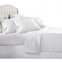 SEABESTUECK 6 Piece Hotel Luxury Soft 1800 Series Premium Bed Sheets Set, Deep Pockets, Hypoallergenic, Wrinkle & Fade Resistant Bedding Set(Full, White)