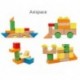 Axispace  Large Wooden Blocks Construction Building Toys Set Stacking Bricks Board Games 32 Pieces
