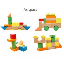 Axispace  Large Wooden Blocks Construction Building Toys Set Stacking Bricks Board Games 32 Pieces