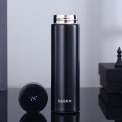 NGBHM 316 Medical Grade Stainless Steel Sports Water Bottle with LED Temperature Display,Double Wall Vacuum Insulated Water Bottle, Stay Hot for 24 Hrs,Cold for 24 Hrs,Thermo Travel Modern Mug(500mL,17oz)