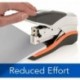 WOOCON Stapler, Half Strip Desktop Stapler, 40 Sheet Capacity, Low Force, Compact Size, Office, Desk, Optima 40, Orange/Silver/Black, 1 Count (87842)