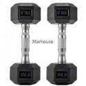 Xtarhouse Dumbbells Free Weights Dumbbells Weight Set Rubber Coated cast Iron Hex Black Dumbbell Pair