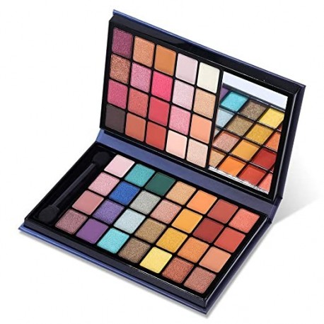 MOONMIRAGE 48 Colors Pro Makeup Eyeshadow Palette, Shimmer Matte High Pigmented Long Lasting Pallets Kit, Neutral Colorful Satin Shades Blendable Eyes Shadow Gilrs Women Gift Set