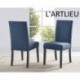 L'ARTLIEU Blue Fabric Dining Chairs with Nailhead Trim, Set of 2