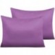 CRAURU Zippered Satin Pillow Cases for Hair and Skin, Luxury Standard Hidden Zipper Pillowcases Set of 2, 20 x 26 Inches, Purple 