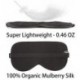 GZREKU Sleep Eye Mask, Organic Washable Hypoallergenic Mulberry for Large Soft Blackout with Adjustable Strap for Men and Women (Black)
