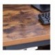 Smisan  Computer Desk with Bookshelf/Metal Desk Grommet Hole Cable Cover (Industrial/Rustic Brown)