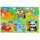 WKUKLK 9 Pieces Wooden Jigsaw Puzzles Preschool Educational Toys Set for 6 Packs Animals Series 