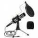 DDIKAA Recording Microphone, DDIKAA 3.5mm Condenser Microphone Plug and Play, PC Microphone with Filter Suitable for Podcasting, Voice Recording, Skype, YouTube, Games, Laptop, Computer, Phone