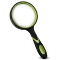 MIDYOO Shatterproof Magnifying Glass 4X Handheld Reading Magnifier for Seniors & Kids, 75mm Large Magnifying Lens with Non-Slip Rubber Handle for Reading and Hobbies