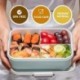 Wanable Bento Box for Adults - 1300ML Bento Lunch Boxes For Adults Kids, Leak-proof and Eco-Friendly, Includes Stainless Spoon & Fork 