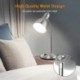SYOUOZ Metal Desk Lamp, Adjustable Goose Neck Table Lamp, Eye-Caring Study Desk Lamps for Bedroom, Study Room and Office (Silver)