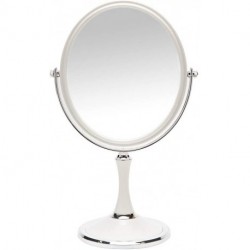 Pevrae Magnifying Makeup Vanity Mirror, 8-inch ABS Plastic Double Sided Swivel Vanity Mirror Retro Make Up Mirror 