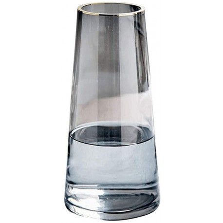 JDTTOZ Glass Flower Vase,Ins Modern Crystal Clear Glass Vase for Table,Centerpieces,Kitchen,Office,Living Room,Wedding Decoration(Crystal Gray)