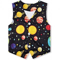 Wuliynin Fleece Vest for Kids Casual Buttons V Collar Lightweight Youth Kids Suit Vest Waistcoats 4-12 Years