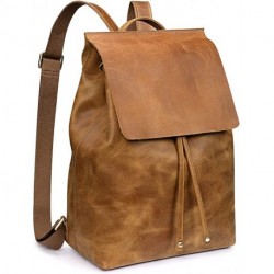 Ceznllin Women Vintage Genuine Leather Backpack 