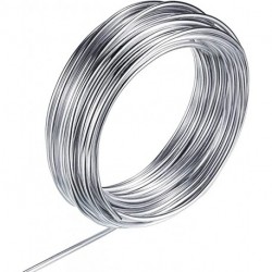 Hesay Metal Wire,  9 Gauge 12 Gauge 18 Gauge Bendable Metal Wire Armature Aluminum Craft Wire for Wreath Making Beading Floral (Silver, 3 mm Thickness)