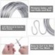 Hesay Metal Wire,  9 Gauge 12 Gauge 18 Gauge Bendable Metal Wire Armature Aluminum Craft Wire for Wreath Making Beading Floral (Silver, 3 mm Thickness)