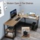 MOKALO L-Shaped Desk 59" Computer Corner Desk, Home Gaming Desk, Office Writing Workstation, Space-Saving, Easy to Assemble (Vintage)