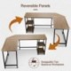 MOKALO L-Shaped Desk 59" Computer Corner Desk, Home Gaming Desk, Office Writing Workstation, Space-Saving, Easy to Assemble (Vintage)