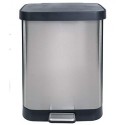 Vzpeun GLD-74506 Stainless Steel Step Trash Can with Clorox Odor Protection | Large Metal Kitchen Garbage Bin with Soft Close Lid, Foot Pedal and Waste Bag Roll Holder, 13 Gallon