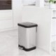 Vzpeun GLD-74506 Stainless Steel Step Trash Can with Clorox Odor Protection | Large Metal Kitchen Garbage Bin with Soft Close Lid, Foot Pedal and Waste Bag Roll Holder, 13 Gallon
