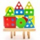 QJYAMK Wooden Educational stacking Toys for 1 2 3 Year Old, Montessori stacking Toys for Toddlers, 5.7 inches Wooden Shape Color Sorting Preschool Stacking Blocks Toddler Puzzles Toys for Boys& Girls