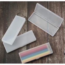 MEININALA  4 Pieces Plastic Pencil Case Plastic Stationery Case  (White)