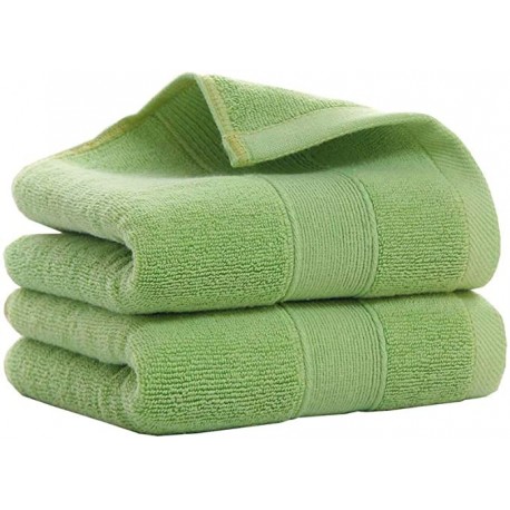 Gregre Cotton Towels, Set of 2, Durable Highly Absorbent Soft Washcloth Towel ,14 x 30 Inch (Green)