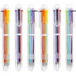 Beggma 6 Pack 0.5mm 6-in-1 Multicolor Ballpoint Pen 6 Colors Retractable Ballpoint Pens 