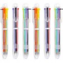 Beggma 6 Pack 0.5mm 6-in-1 Multicolor Ballpoint Pen 6 Colors Retractable Ballpoint Pens 