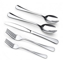 AZKZA 20 Piece Stainless Steel Silverware Set for 4, Cutlery Set Including Forks Spoons and Knives, Modern Flatware Set with Gift Packaging for Wedding Housewarming,Dishwasher Safe (Silver)
