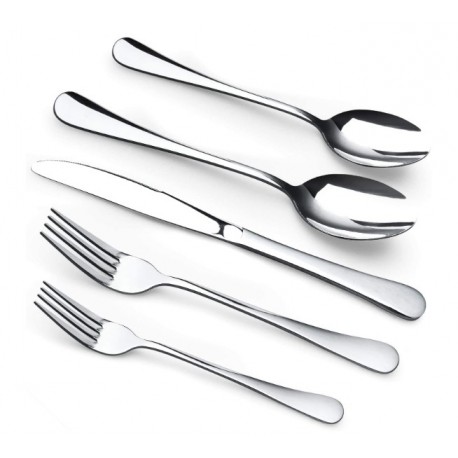 AZKZA 20 Piece Stainless Steel Silverware Set for 4, Cutlery Set Including Forks Spoons and Knives, Modern Flatware Set with Gift Packaging for Wedding Housewarming,Dishwasher Safe (Silver)