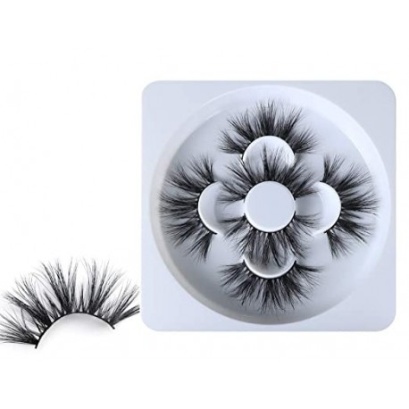Keesass Mink Lashes 25mm 3 Pairs False Eyelashes 