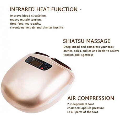 IOOICO Shiatsu Foot Massager Electric Heat Kneading -Foot Massage Machine with Rolling and Air Compression for Home and Office for Men and Women