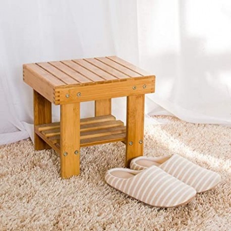 Yangstac Wooden Step Stool for Kids Toddlers Adults - Portable Small Foot Stool Upgrade - Kitchen Bathroom Bedroom