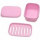 RUSAZO Soap Holder 2 Pack Container Soap Case for Shower, Waterproof Portable Soap Box for Traveling, Home, Camping, Gym, Light Pink