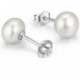Motbegit Sterling Silver Pearl Studs Earrings for Women