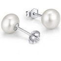 Motbegit Sterling Silver Pearl Studs Earrings for Women
