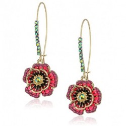  imeux  Rose Long Drop Earring