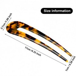 just decors 4 Pieces French U-shaped Hairpin with Two Prongs U Shape Hair Clips Chignon Pin Tortoise Shell U Sticks Pins for Women Girls Hairstyles