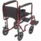 Lonruf Aluminum Transport Chair, 19", Red