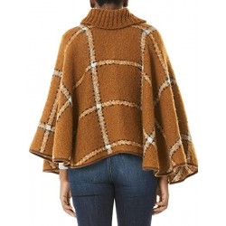 PATRICK STYLE Women's Sweater Turtleneck Pullover Wrap Poncho Sweater