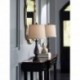 kruboy Traditional Table Lamps Set of 2 Dark Bronze Metal Beige Linen Drum Shade for Living Room Family Bedroom Bedside